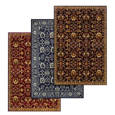 Luxury Texture Carpets Set 3D model image 1 