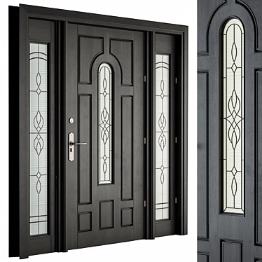 Elegant Entrance Door 3D model image 1 