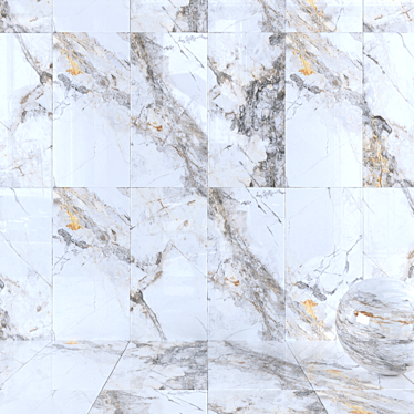 Invisible Marble Grey Wall Tiles 3D model image 1 