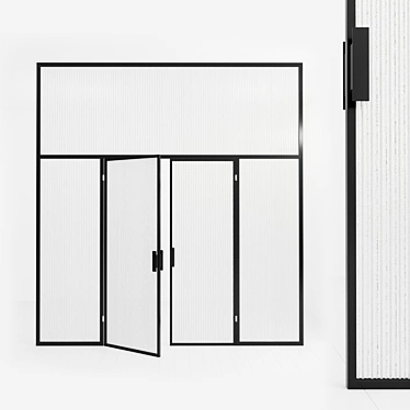 Versatile Glass Partition Door - Customizable Design 3D model image 1 