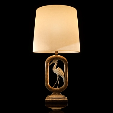 Elegant Crane Table Lamp 3D model image 1 