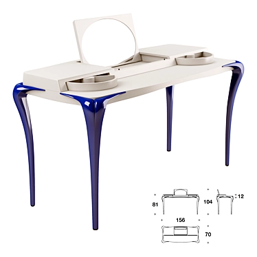 Elegant Contour Vanity Desk 3D model image 1 
