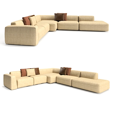 Angelo Cappellini Modular: Stylish and Versatile Sofa 3D model image 1 