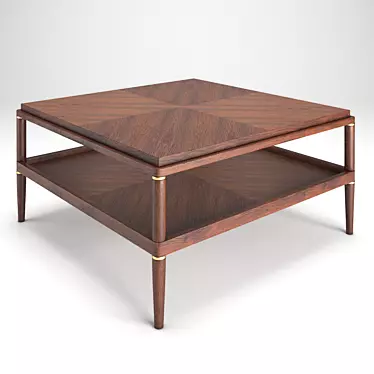 Caramel Oak Coffee Table: Pattern Elegance 3D model image 1 