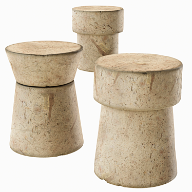 Stahlandband Pinnon Stone Stool 3D model image 1 