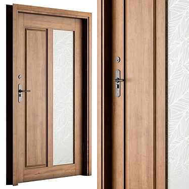 Elegant Wood Entry Door 3D model image 1 