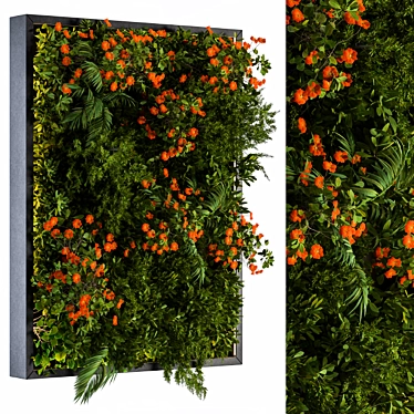 Orange Flower Vertical Garden Frame 3D model image 1 