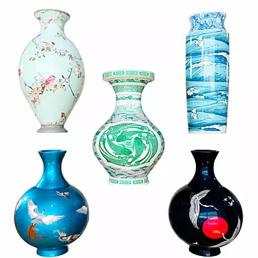 Chinese Style Ceramic Vase 3D model image 1 