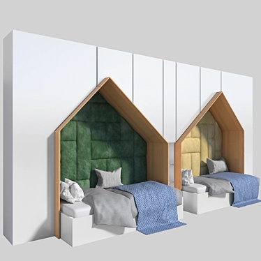 Elegant Queen Bedroom Set 3D model image 1 