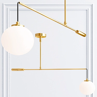 Modern Pendant Lamp in Solid Brass