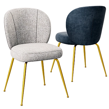 Elegant Greer Upholstered Dining Chair 3D model image 1 