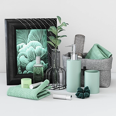 Mint Fresh Bathroom Set 3D model image 1 