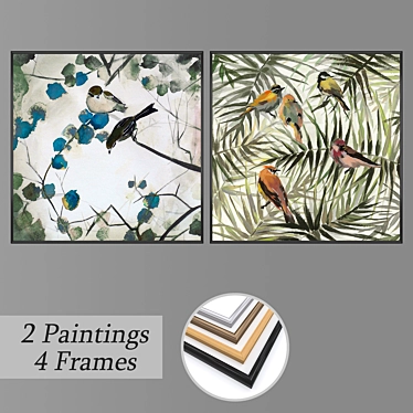 Modern Wall Art Set with Multiple Frames 3D model image 1 