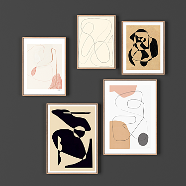 5-Piece Assorted Frame Collection 3D model image 1 