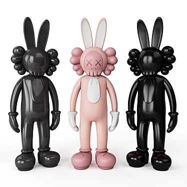 Colorful Rabbit KAWS BFF: Unique 3D Model 3D model image 1 