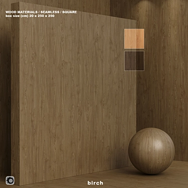 Seamless Birch Wood Set 98 3D model image 1 