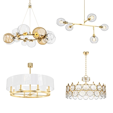 Modern Chandelier Collection 3D model image 1 