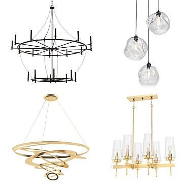 Modern Chandelier Collection 3D model image 1 
