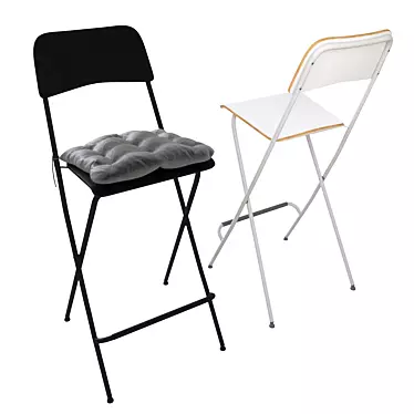 Bar stool FRANKLIN folding with HELLEVI / IKEA pillow