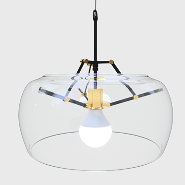 Elegant Glass Pendant Chandelier 3D model image 1 