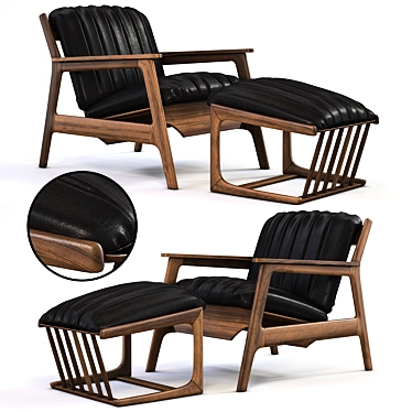 Elegant Black Armchair: Perfect for Relaxation 3D model image 1 