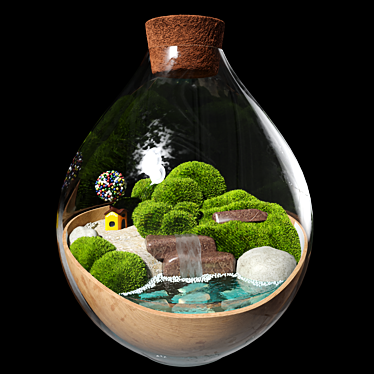 Modern Glass Terrarium 3D model image 1 