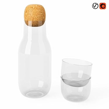 Elegant Muuto Corky Carafe Set 3D model image 1 