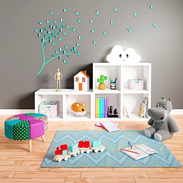 Dreamy Kids Bedroom Set 3D model image 1 