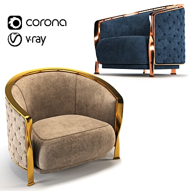 Luxury Italian Armchair: Rugiano Nella Vetrina 3D model image 1 