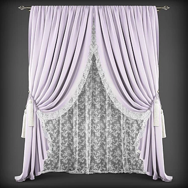 Elegant Curtain Set 3D model image 1 