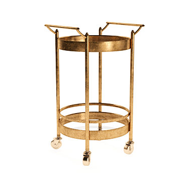 Glam Gold Metal Serving Cart 3D model image 1 