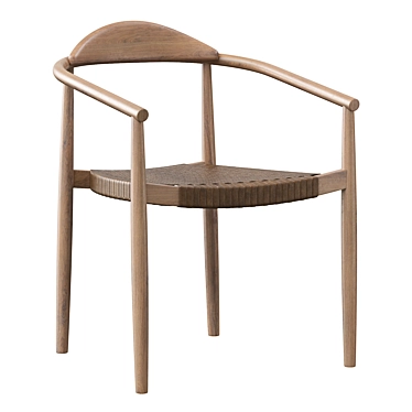Elegant Eucalyptus Dining Chair 3D model image 1 