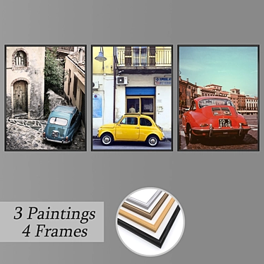 Artistic Wall Decor Set with Varied Frames 3D model image 1 