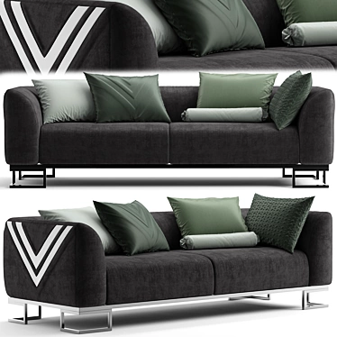 Sleek Contemporary Sofa 3D model image 1 