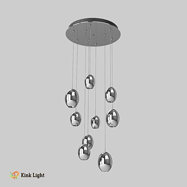 Glistening Chrome Pendant Lamp 3D model image 1 