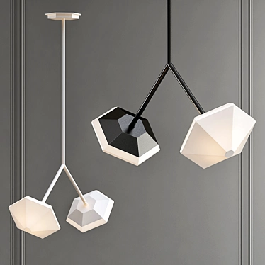 Sleek Wishbone Pendant Light 3D model image 1 