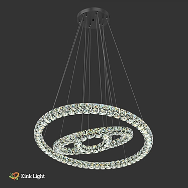 Elegant Crystal Suspension - 90W LED, 3 Lighting Modes 3D model image 1 