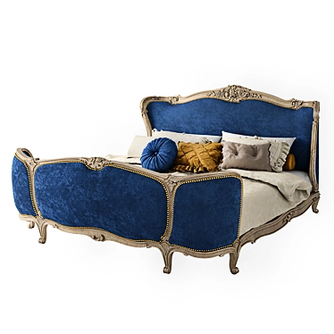 Elegant French King Bed 3D model image 1 