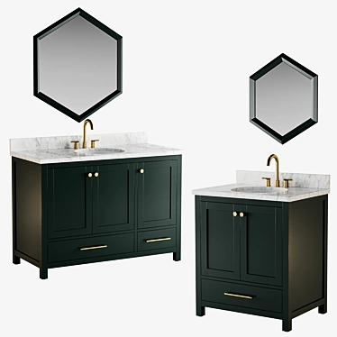 Luxury Mahogany Vanity - Elegant and Space-saving 3D model image 1 