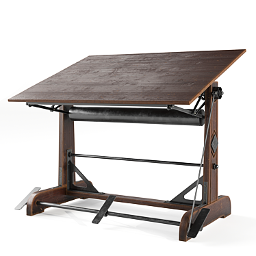 Title: Vintage Drafting Table 3D model image 1 