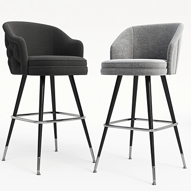 Modern Bar Chair: Sleek Design, High-Quality Materials 3D model image 1 