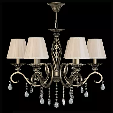 Grace Chandelier - Antique Brass, 6-Light 3D model image 1 