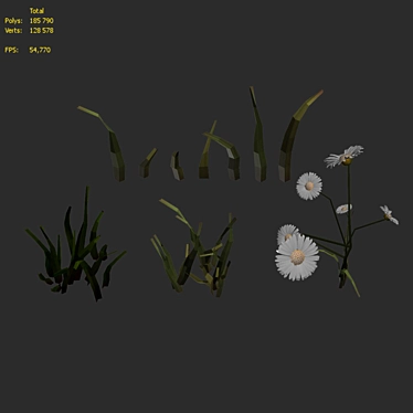 Corona Grass Set: Realistic 3D Vegetation 3D model image 1 