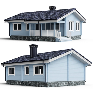 Cozy Log Cabin Retreat 3D model image 1 