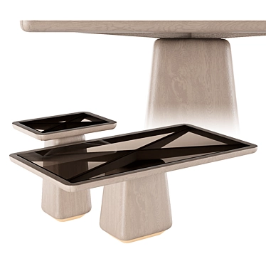Elegant Copper Accent Center Tables 3D model image 1 