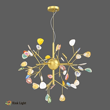 Scandinavian Style Chandelier with Agate Stone 3D model image 1 