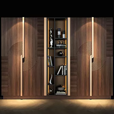 Here is the translated description: Шкаф мебель_071

And here is the short unique title: Modern Grey Cabinet 3D model image 1 