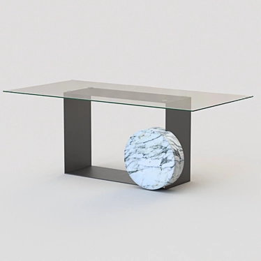 Museum Table: Sleek Steel & Glass 3D model image 1 
