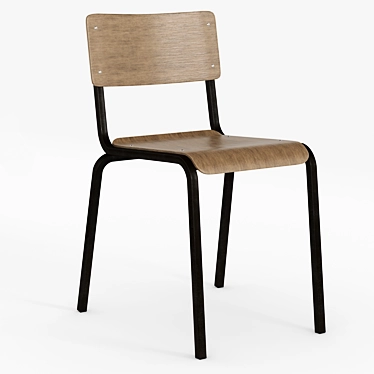 Retro Style Ava School Chair 3D model image 1 