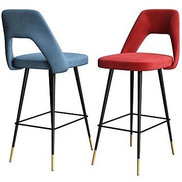 Elegant Avorio Bar Stool | Eichholtz 3D model image 1 